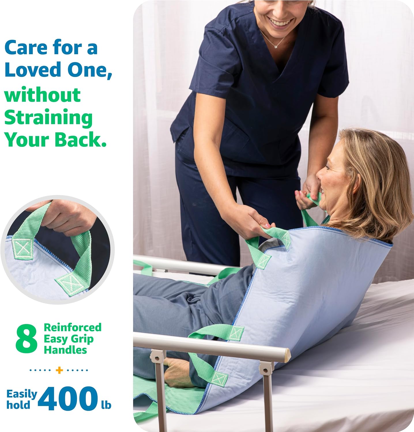 Thumbnail 5 de IMPROVIA 1PK-HP3452 Positioning Bed Pad with 8 Reinforced Handles
