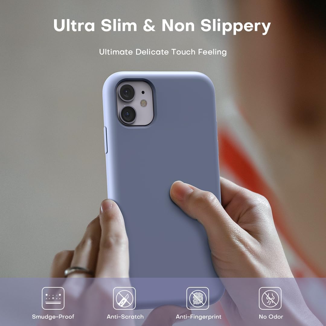 Detalle 1 de TOCOL Liquid Silicone iPhone 11 Case (6.1-inch) in Lavender Gray