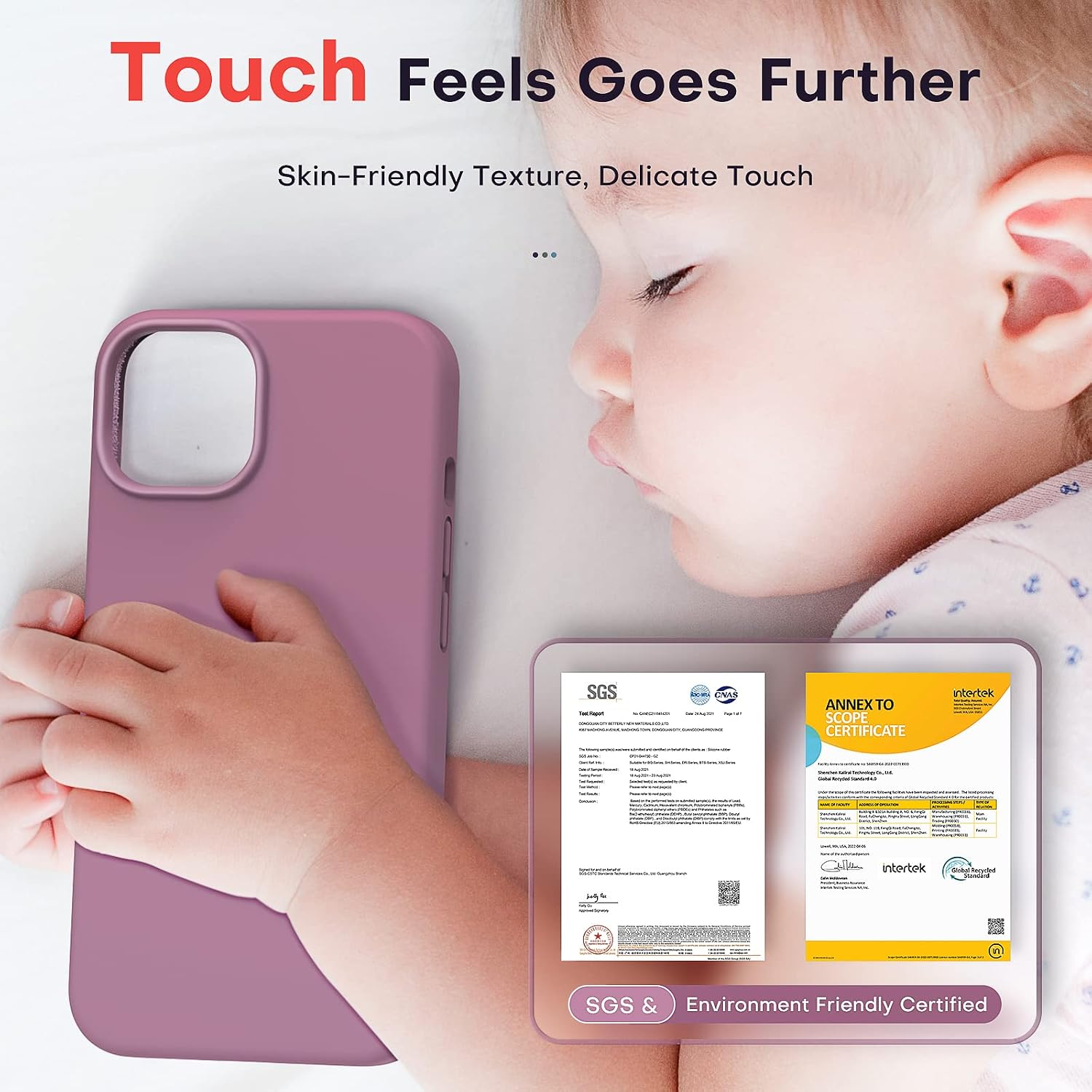 Thumbnail 4 de TOCOL Liquid Silicone Case for iPhone 14 (6.1-inch) – Lilac Purple, slim silky-soft anti-scratch cover