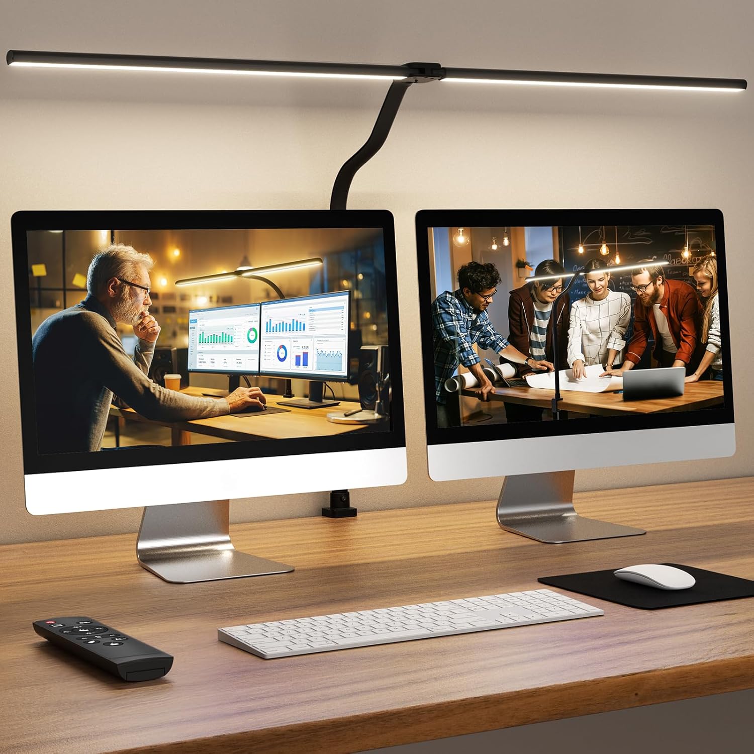 Detalle de APMIEK Doppelkopf Schreibtischlampe 24W LED