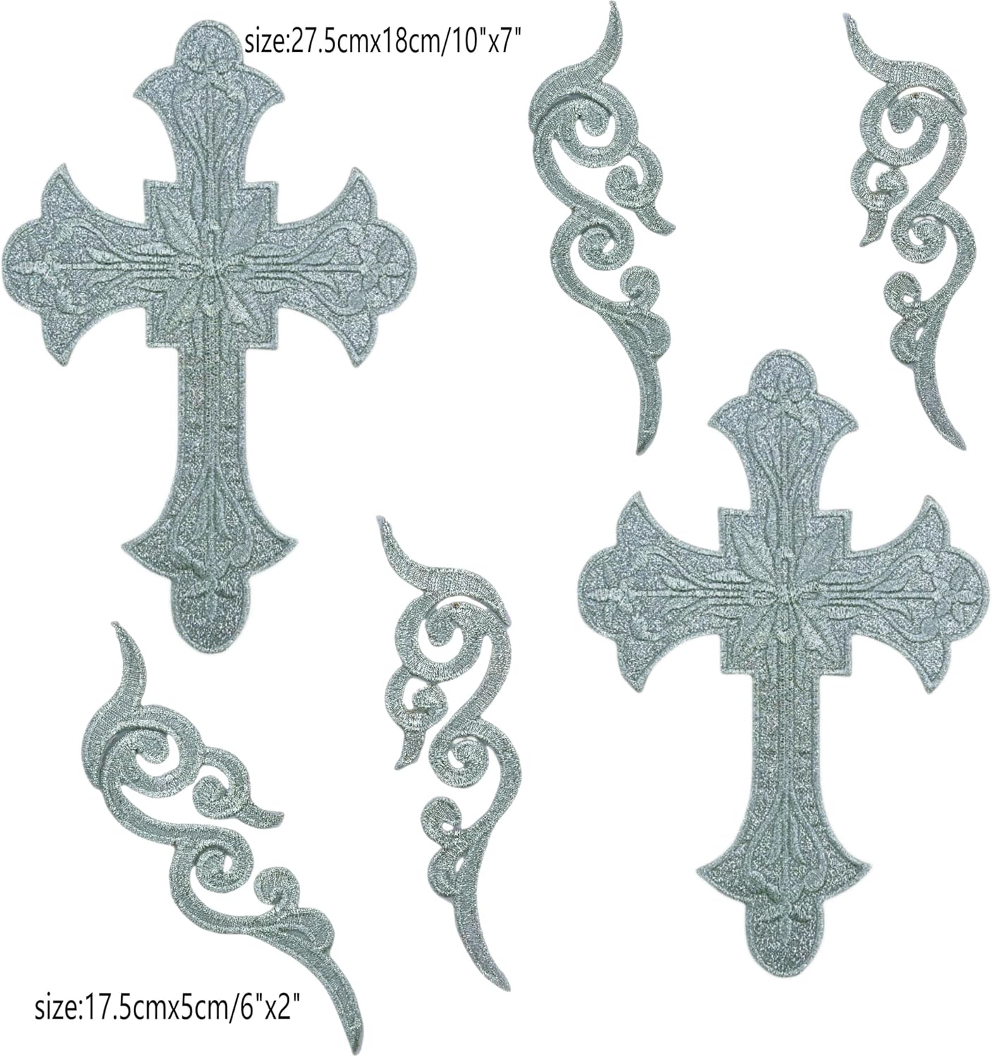 Thumbnail 1 de Decorative Cross Patches, Silver