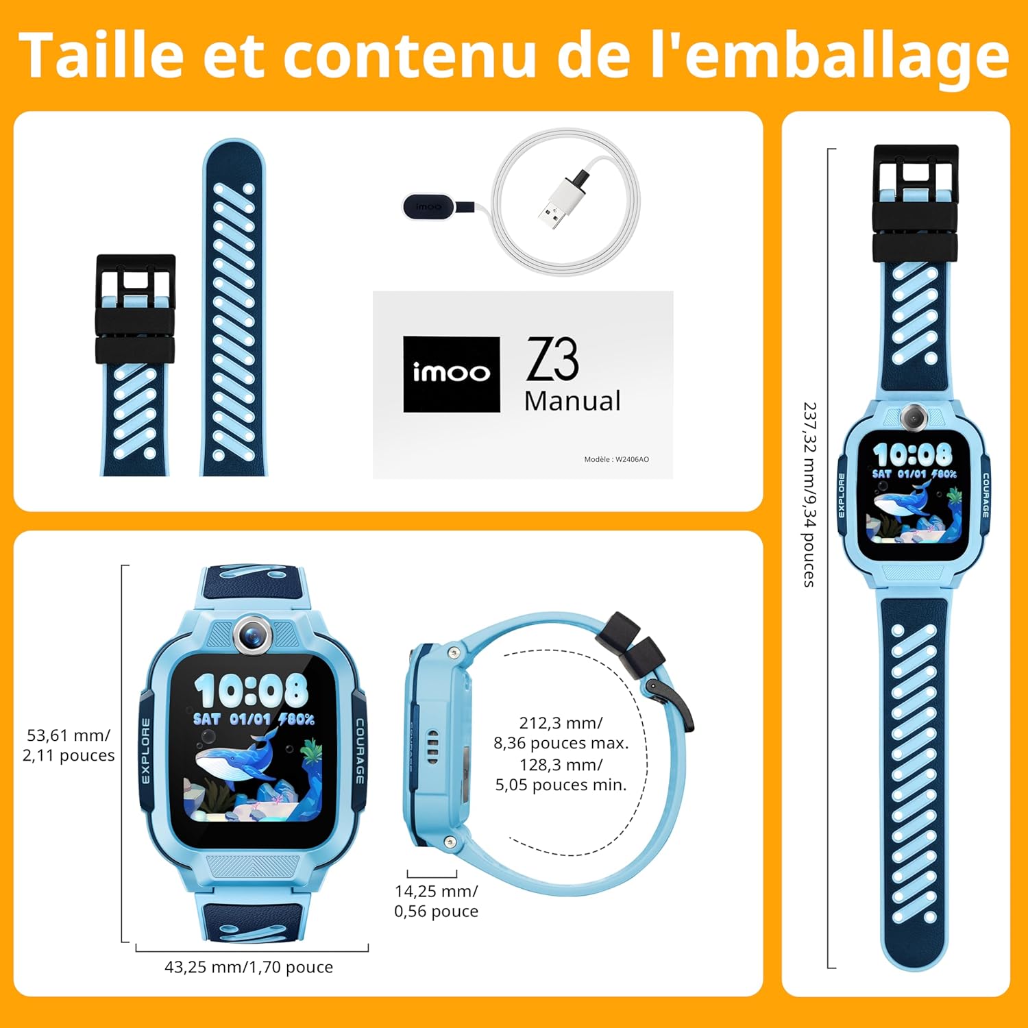 Thumbnail 5 de Montre enfant connectée imoo Z3 avec GPS, visiophonie HD bidirectionnelle et mode classe (rose)