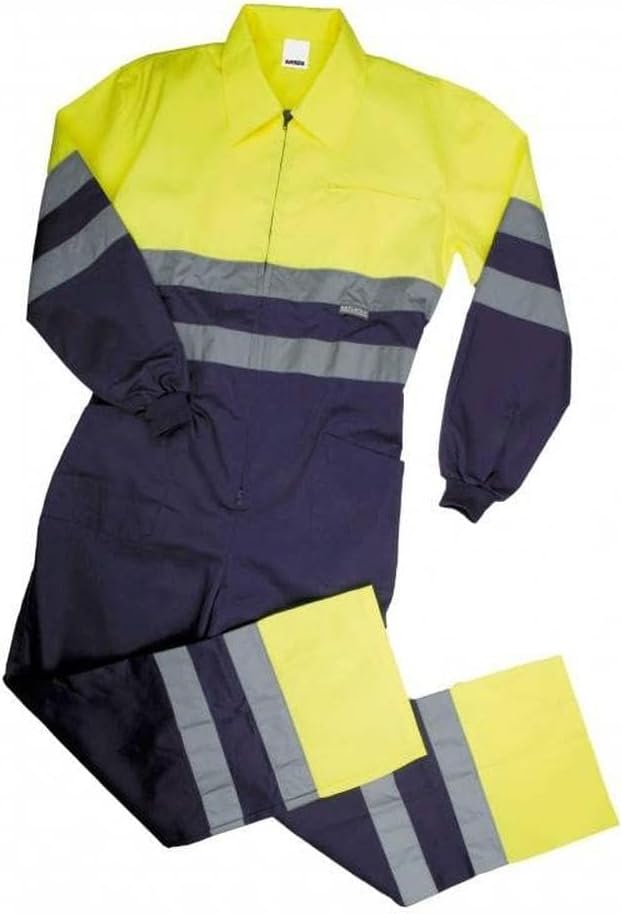 Detalle de VELILLA P15170L Tuta ad alta visibilità bicolore blu marino e giallo fluoro, taglia L