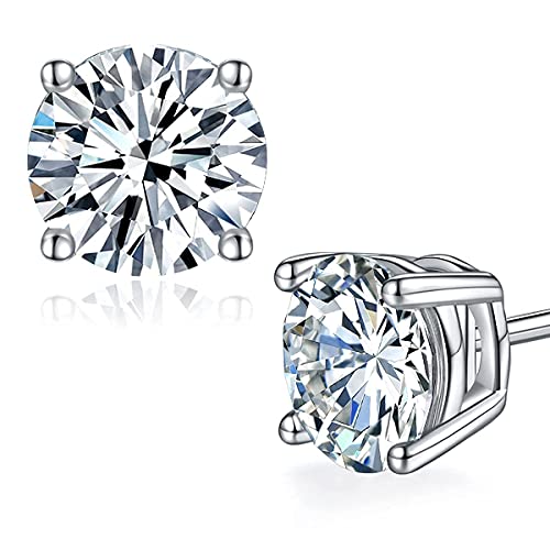Moissanite Stud Earrings Sterling Silver 925 for Women