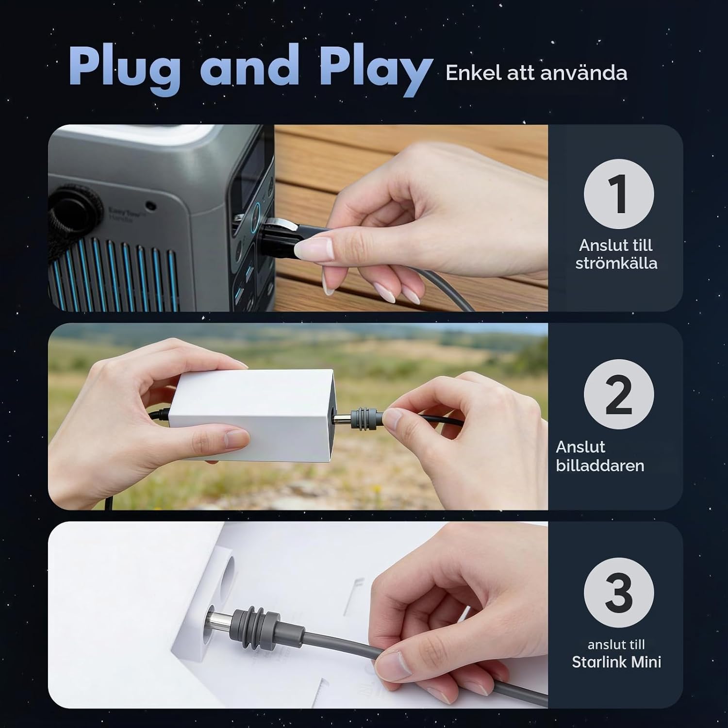 Detalle 2 de EDUP Starlink Mini-biladapter 36 V med 12–36 V DC-ingång