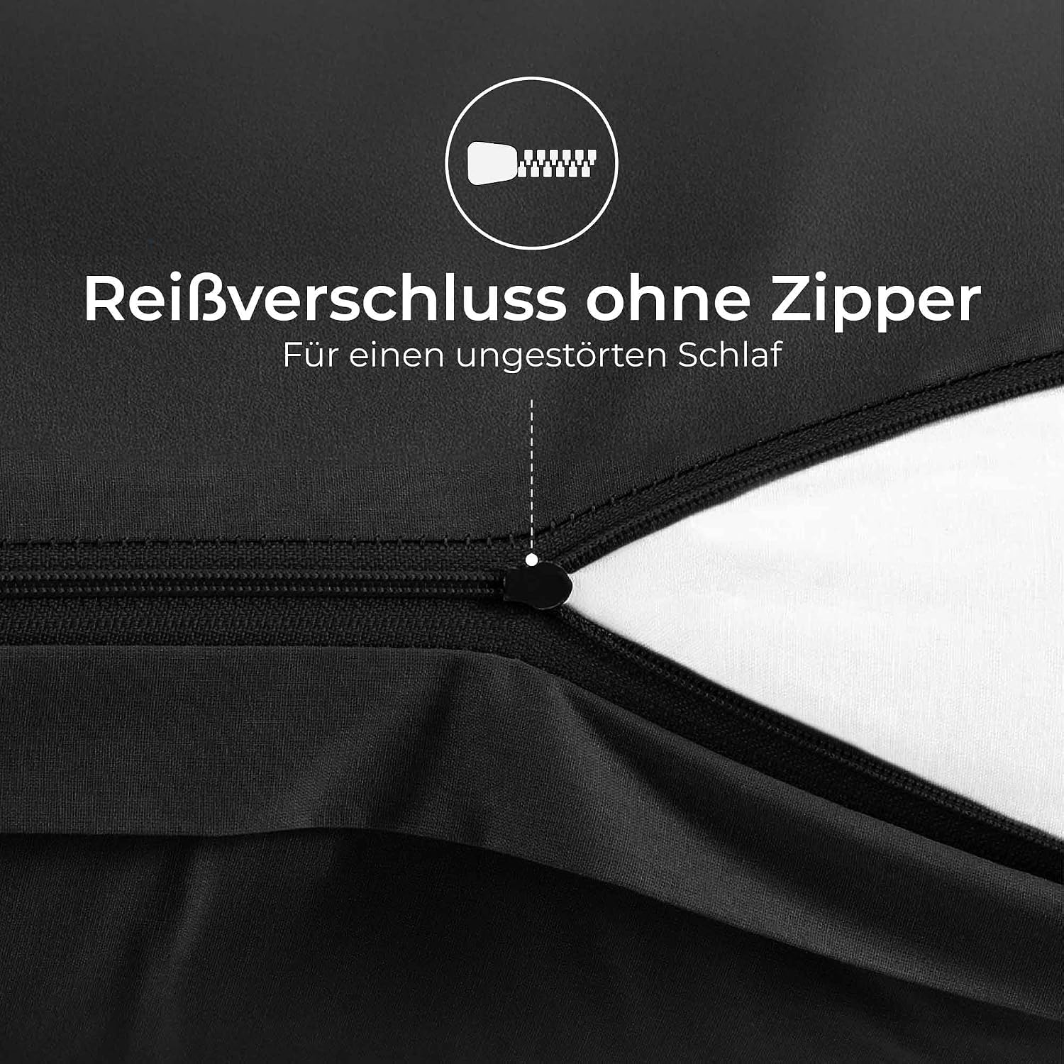 Detalle de Dreamzie Kissenbezug 40 x 80 Renforcé Baumwolle (2er-Set) – Anthrazit