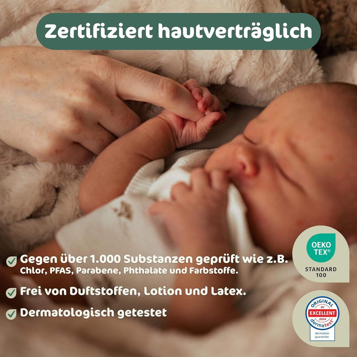 Thumbnail 2 de Naty BioEmbrace Baby Windeln Größe 2 (3–6 kg) – 132 Stück