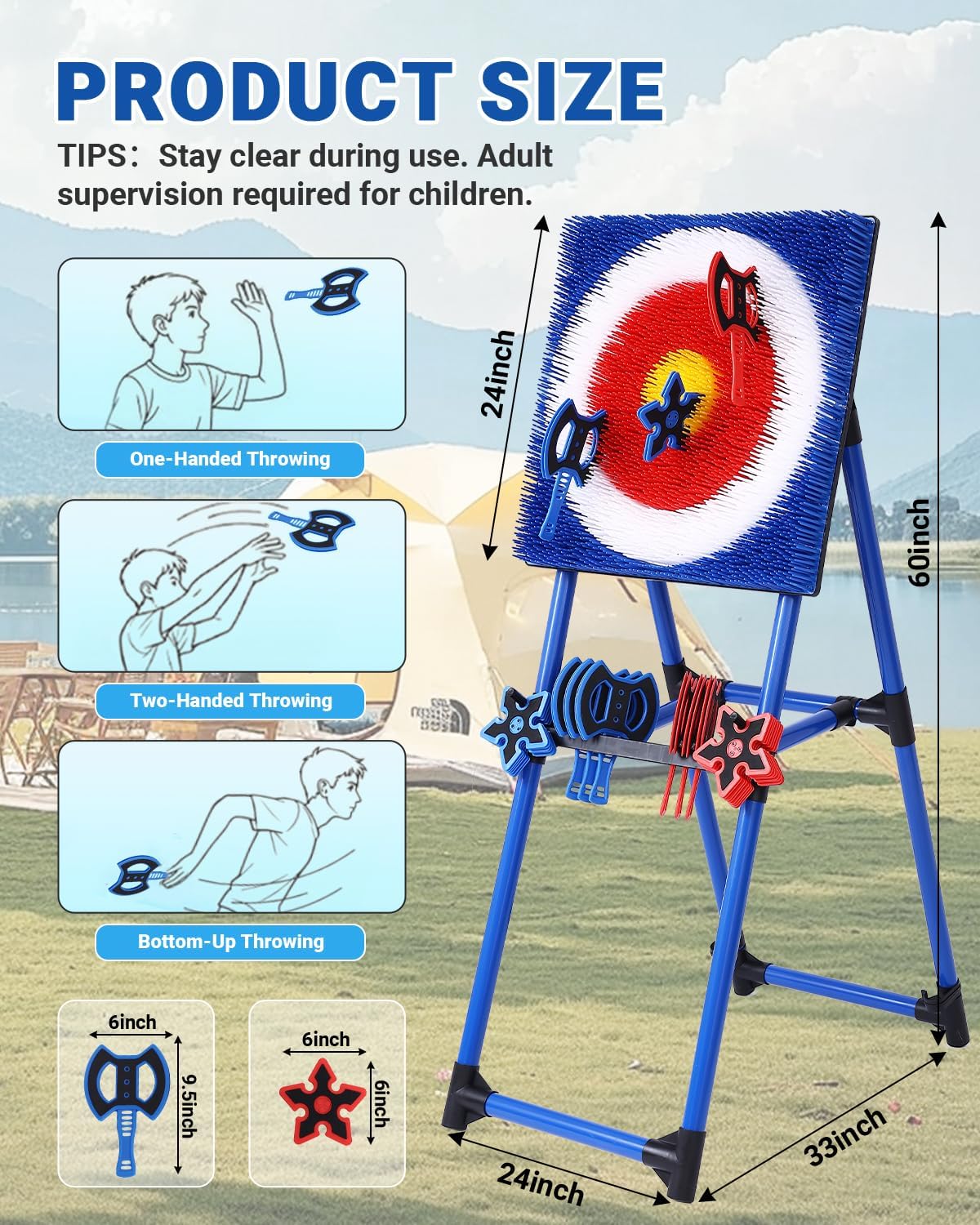 Thumbnail 4 de Axe Throwing Game for Backyard - 8 Throwing Axes Set