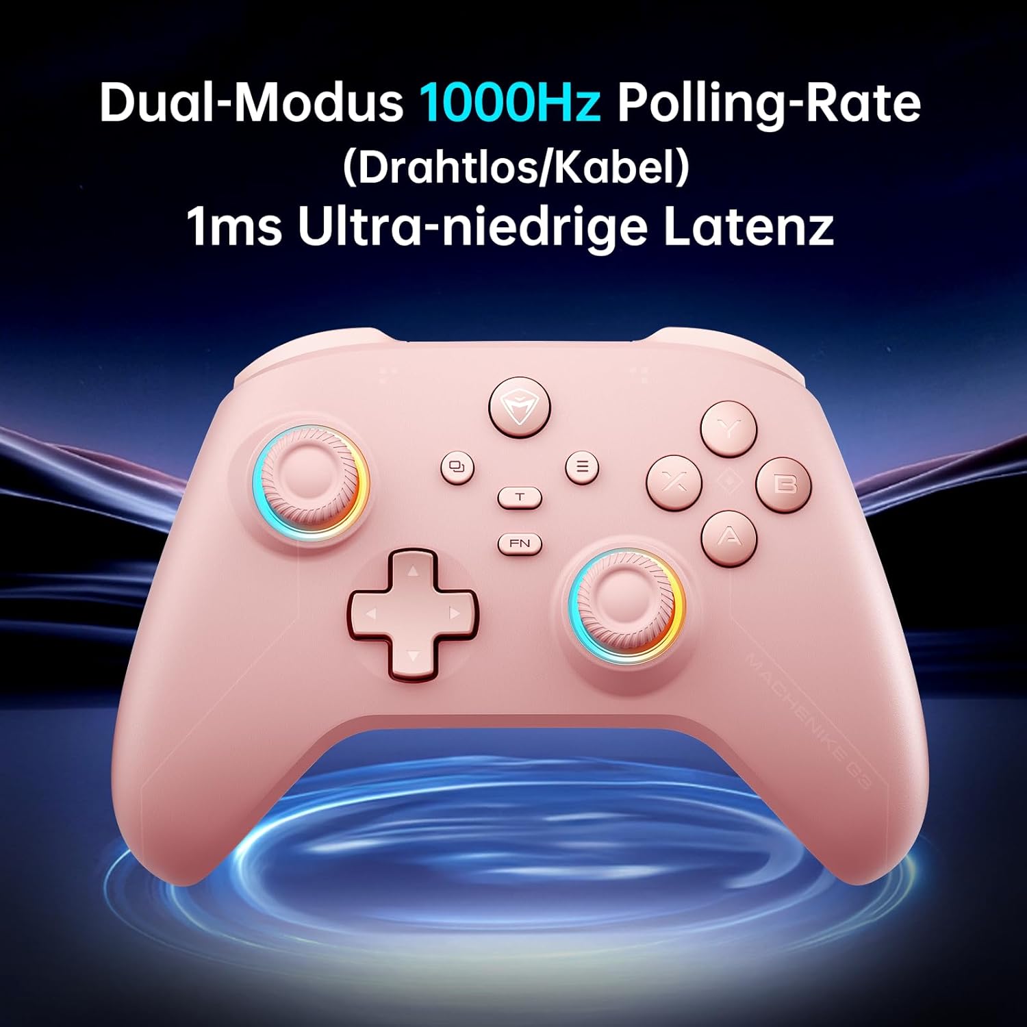 Detalle de Machenike G3V2 Controller PC Wireless – Gamepad mit Dual-Hall-Sticks, 2 programmierbaren Tasten und RGB
