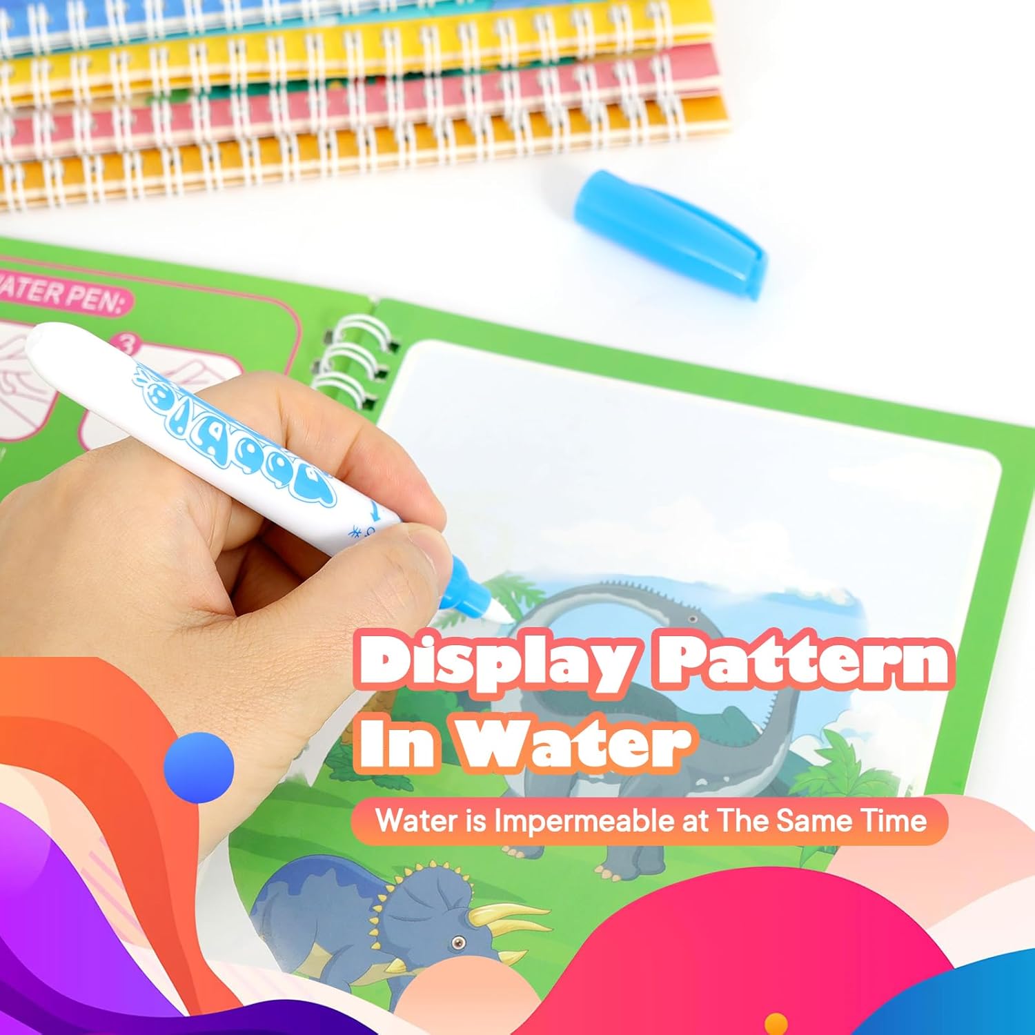 Thumbnail 2 de 5 Pack Reusable Water Colouring Books for Toddlers (Water Doodle / Paint with Water)