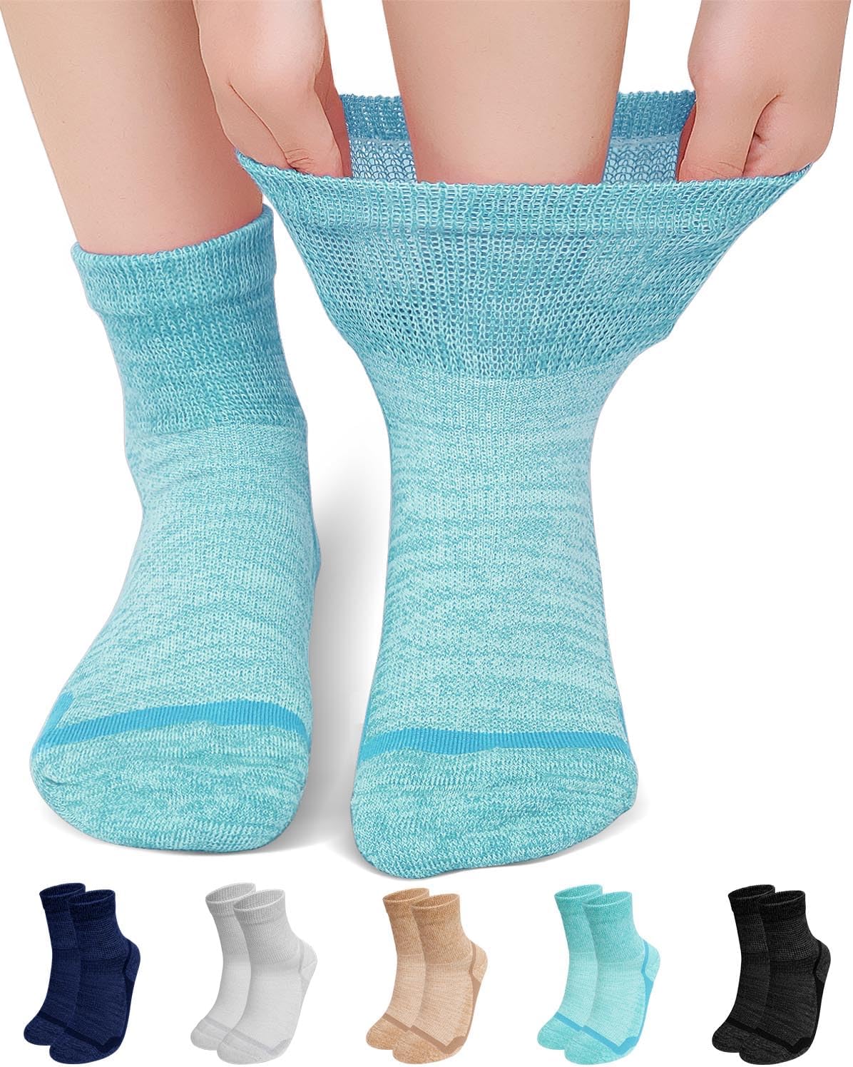 ZFSOCK Chaussettes diabétiques sans élastique (bambou) sans couture — modèle extra large