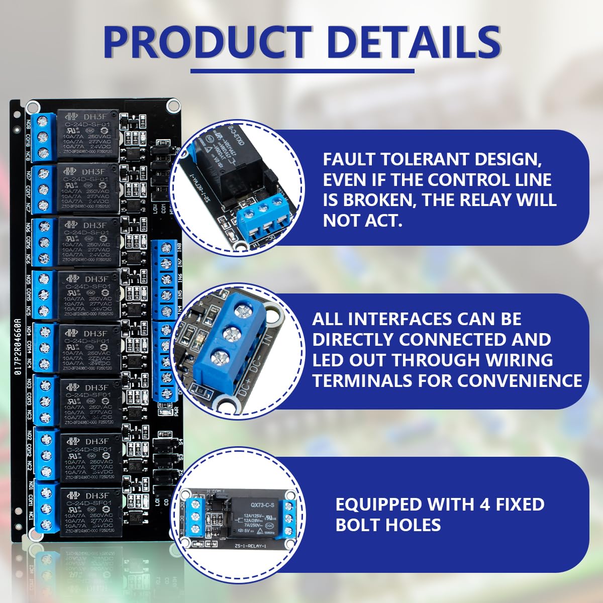 Thumbnail 2 de Innfeeltech Relaismodul 24V 8‑Kanal 🔌