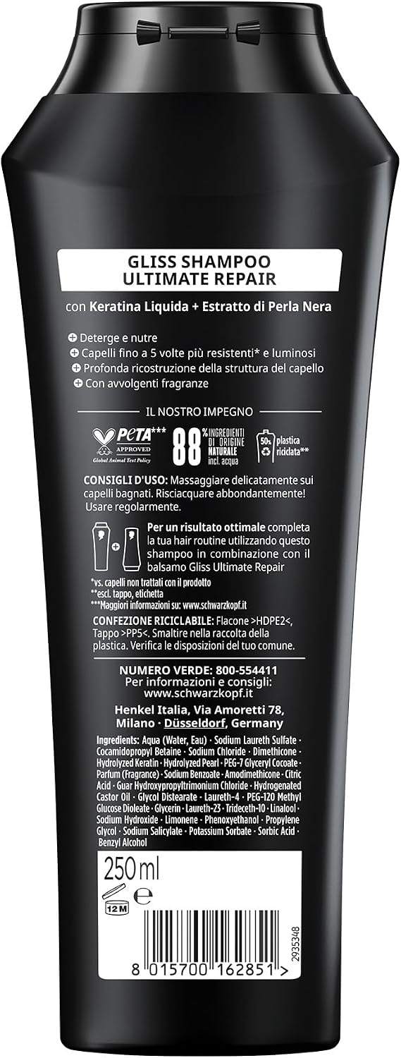 Thumbnail 2 de Schwarzkopf Gliss Ultimate Repair Shampoo Riparatore – 6 confezioni da 250 ml