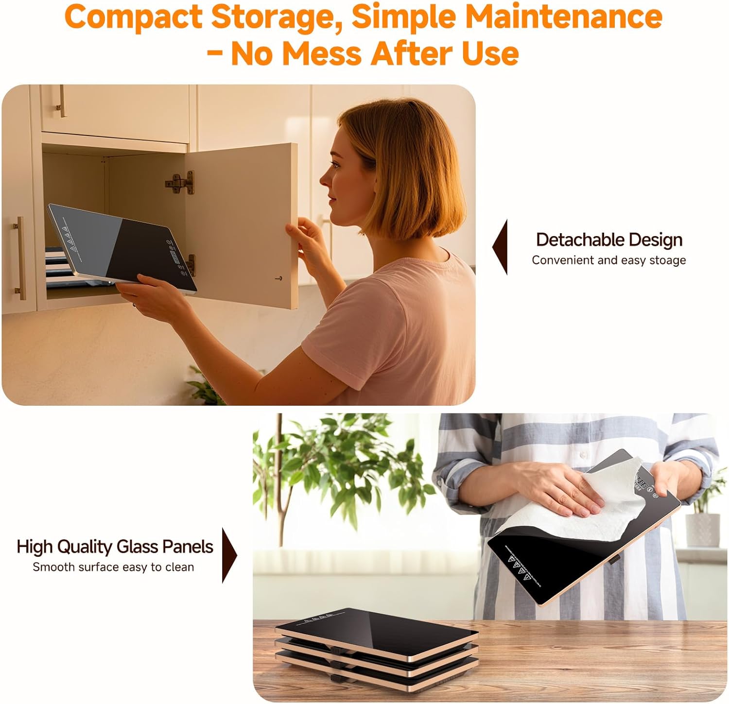 Thumbnail 2 de FEPPO Electric Warming Tray: 4-in-1 Modular Buffet Warmer with 33x15 Glass Surface