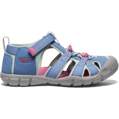 Detalle 2 de KEEN Unisex Kinder SEACAMP II CNX Sandal CORONET Blau/Hot Pink – robustes Wasserparadies für kleine Füße