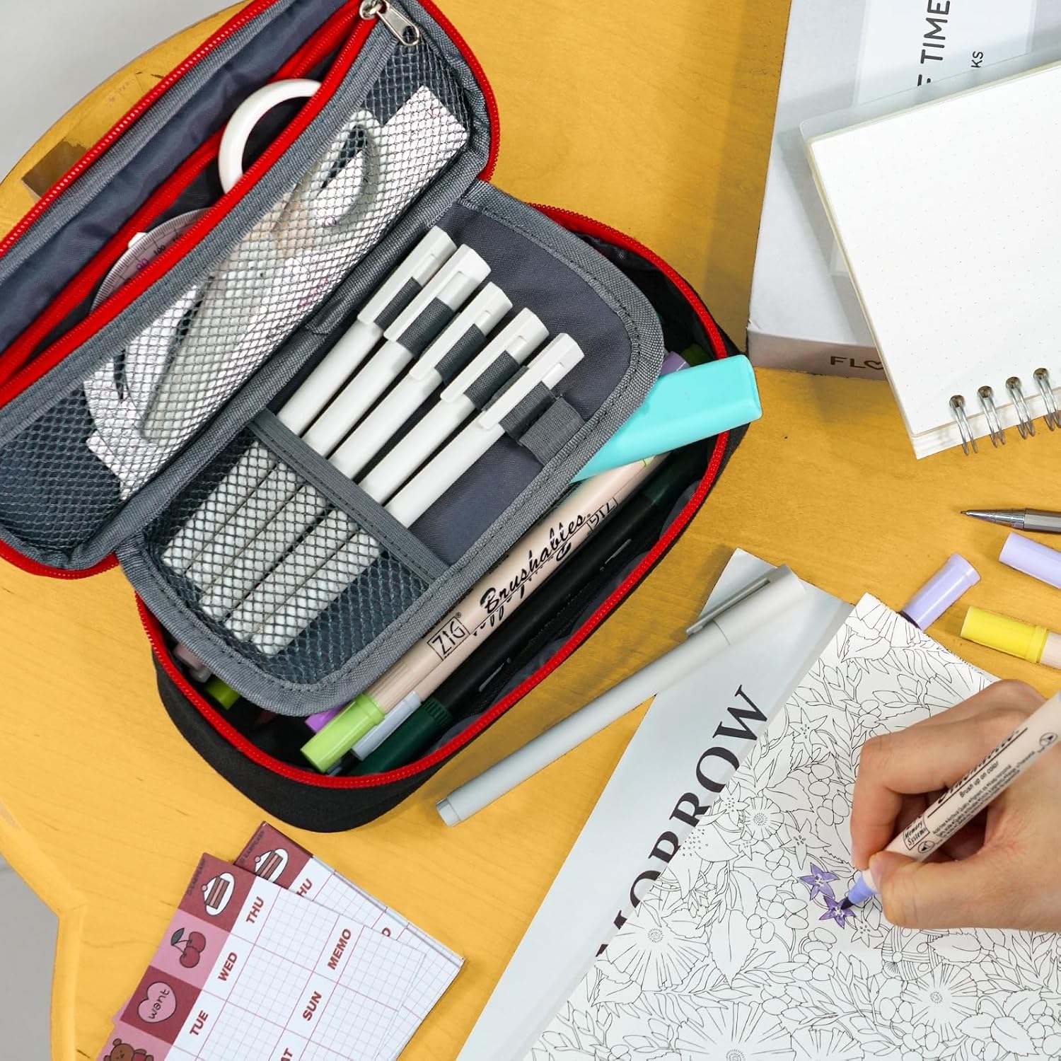 Thumbnail 5 de Wonsar Federmäppchen Mäppchen Federtasche Etui 4 Fach – vielseitig nutzbar für Schule, Büro und unterwegs
