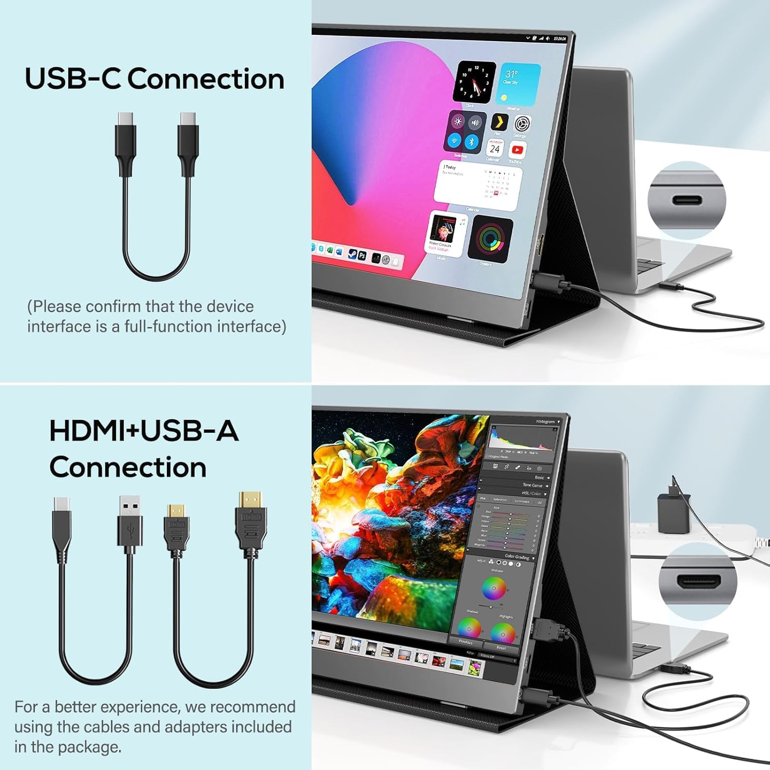 Thumbnail 3 de COOLHOOD Portable Monitor 15.6 Zoll Tragbarer Monitor
