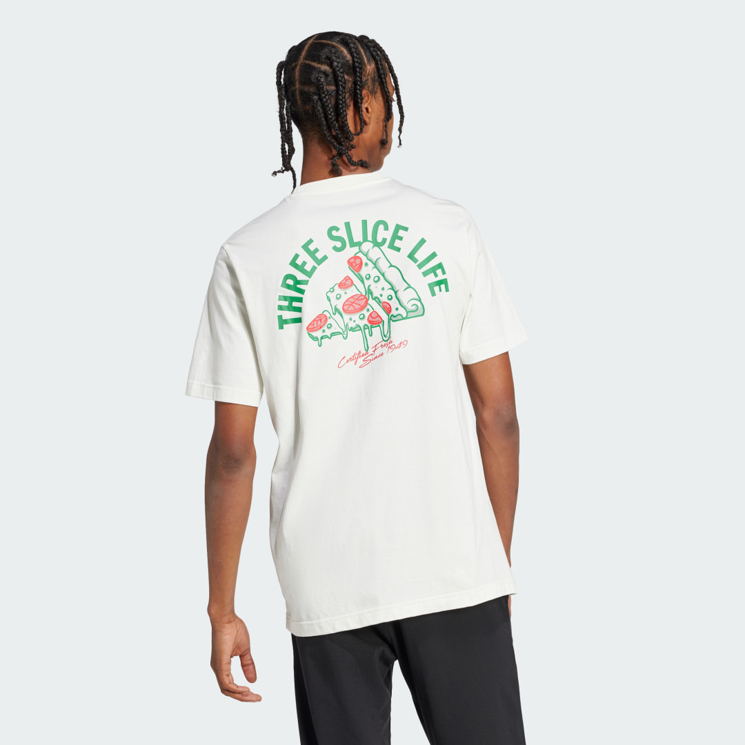 Detalle 2 de Camiseta Lounge Pizza Graphic de Adidas — estilo cómodo y desenfadado en blanco