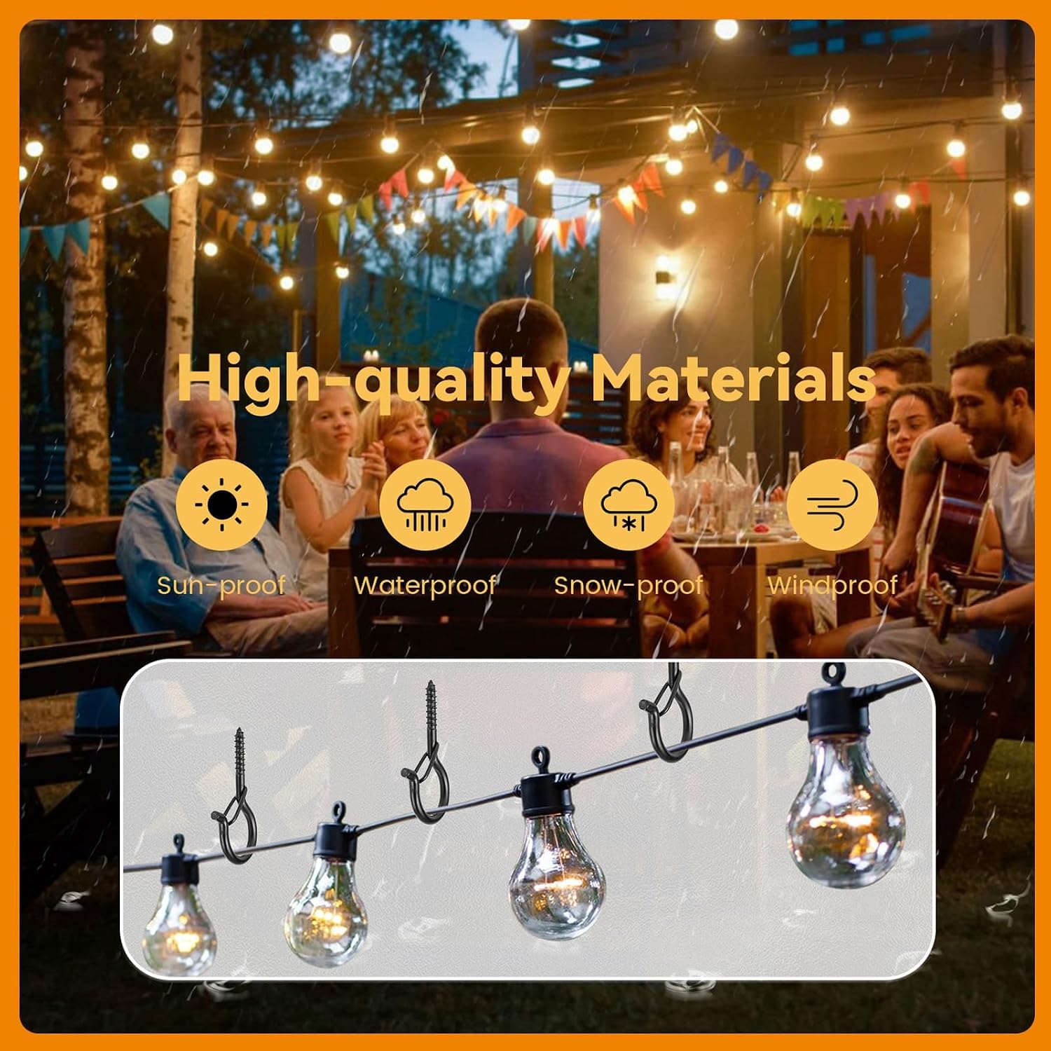 Detalle 2 de TAIHUIMY Screw Hooks for Outdoor String Lights (Q-hanger) with safety buckle – 40 lbs
