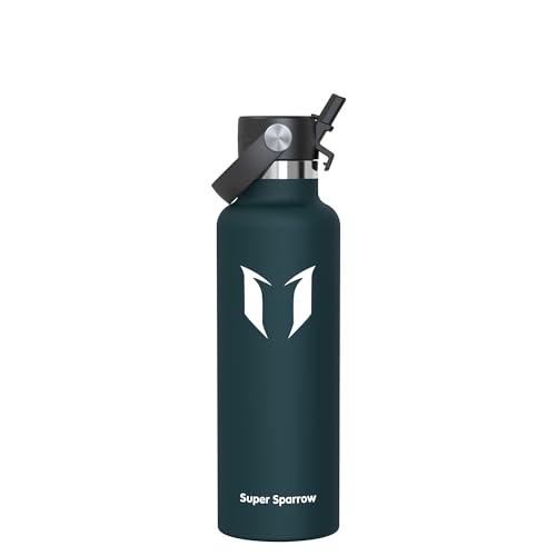Detalle de Super Sparrow Sparrow Botella Agua Acero Inoxidable 750 ml con FlipFlow y Pajita