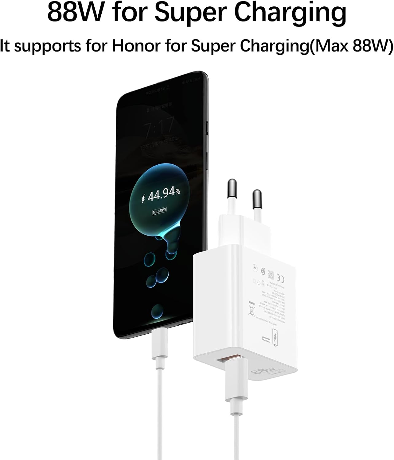 Thumbnail 2 de 88W USB-C Schnellladegerät für Honor/Huawei – kompakt, sicher und universell einsetzbar