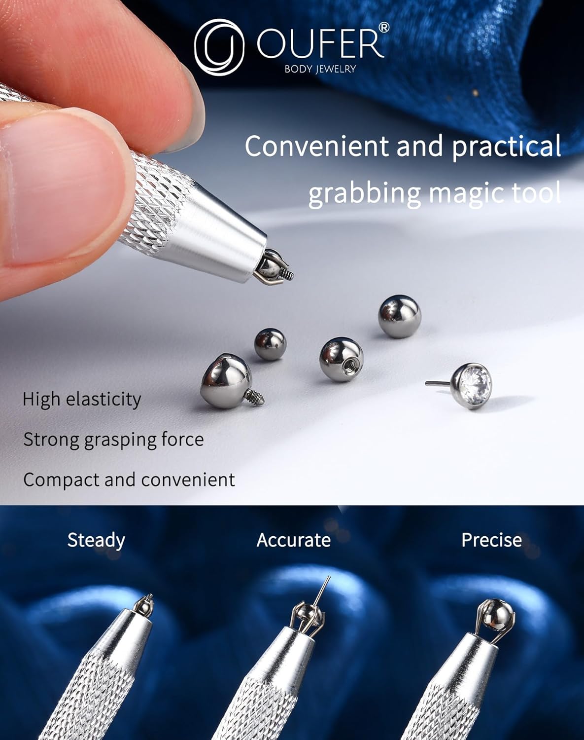 Thumbnail 6 de OUFER Ensemble Pinces Piercing Acier 16G 18G