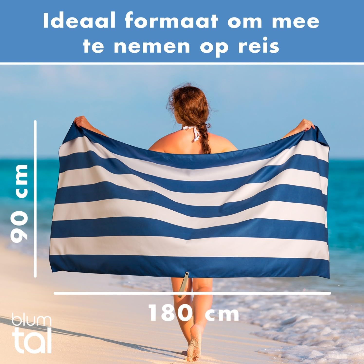Thumbnail 1 de Blumtal EB0215 BE strandlaken 90 x 180 cm van microvezel, compact en sneldrogend
