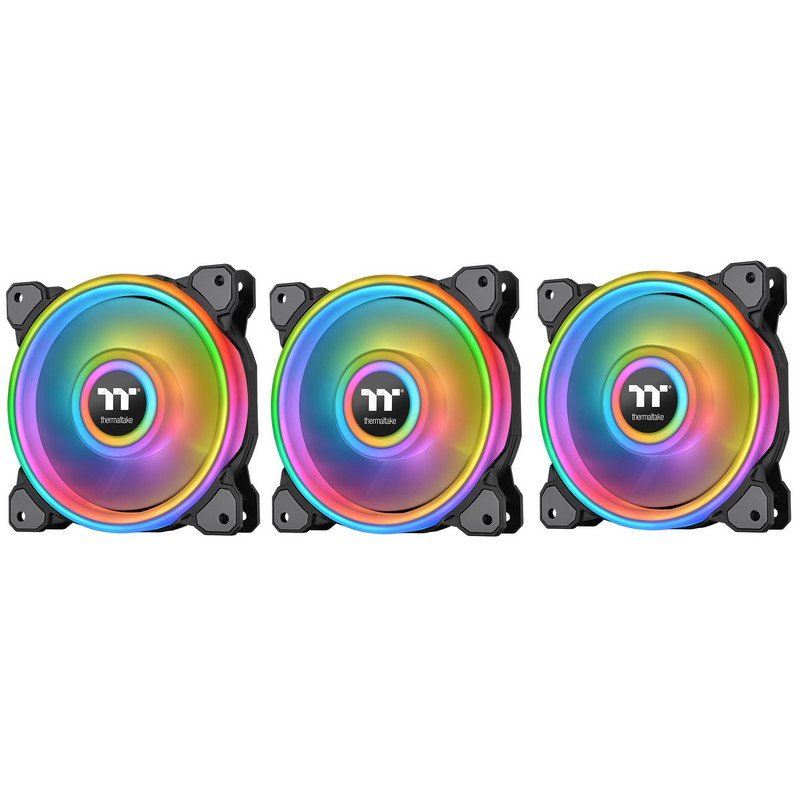 Detalle de Thermaltake Riing Quad 12 RGB Radiator Pack 3 Ventiladores Edición Premium Negro
