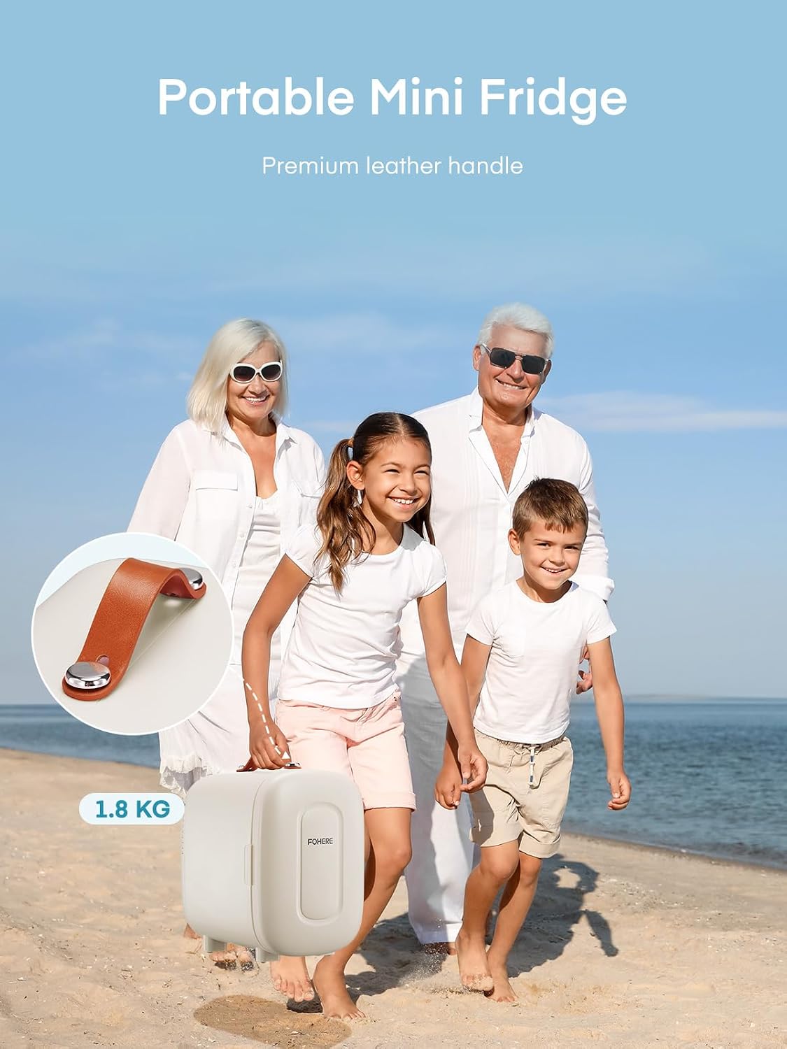 Detalle de FOHERE Mini Fridge 5L: Portable Cooler & Warmer for Desk, Bedside and On-the-Go