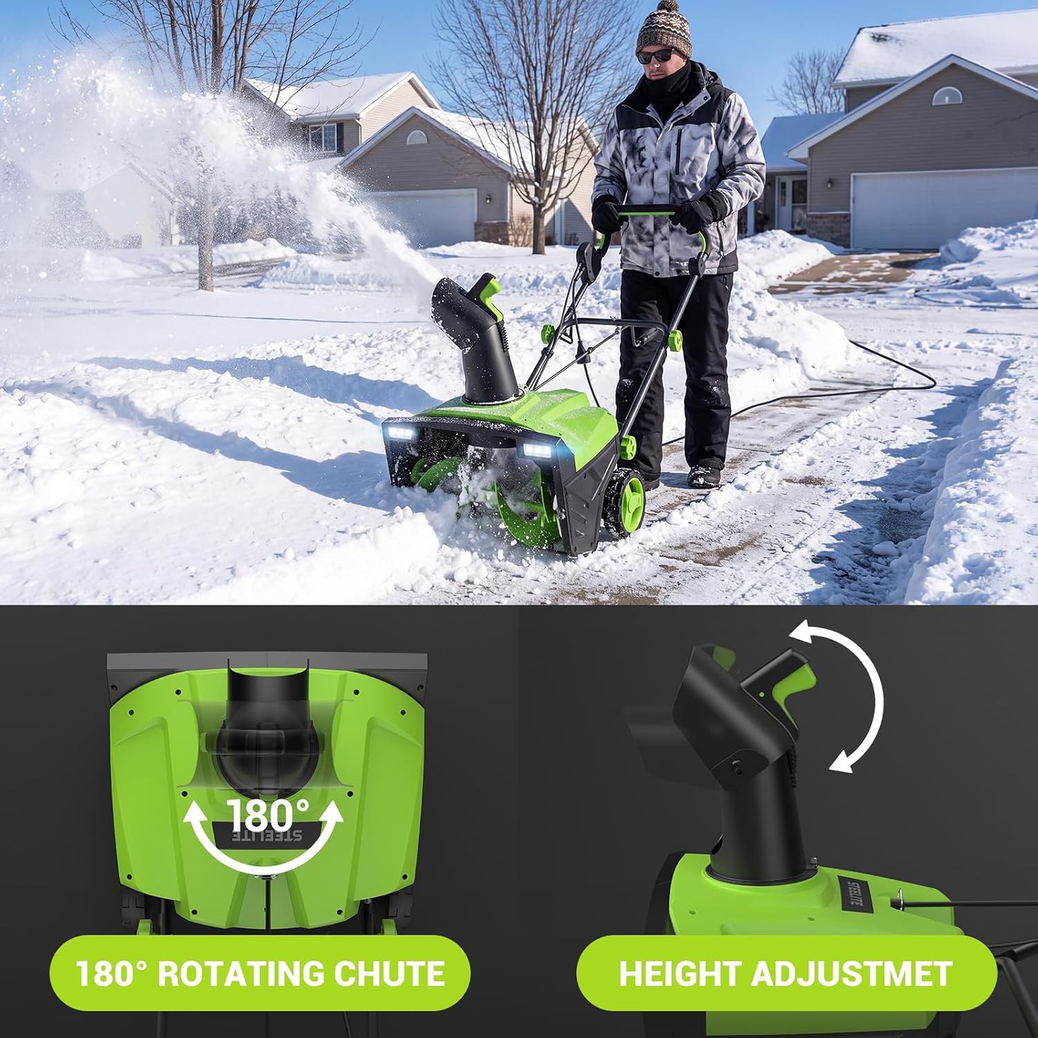 Thumbnail 4 de STEELITE Corded Electric Snow Blower, 20-Inch