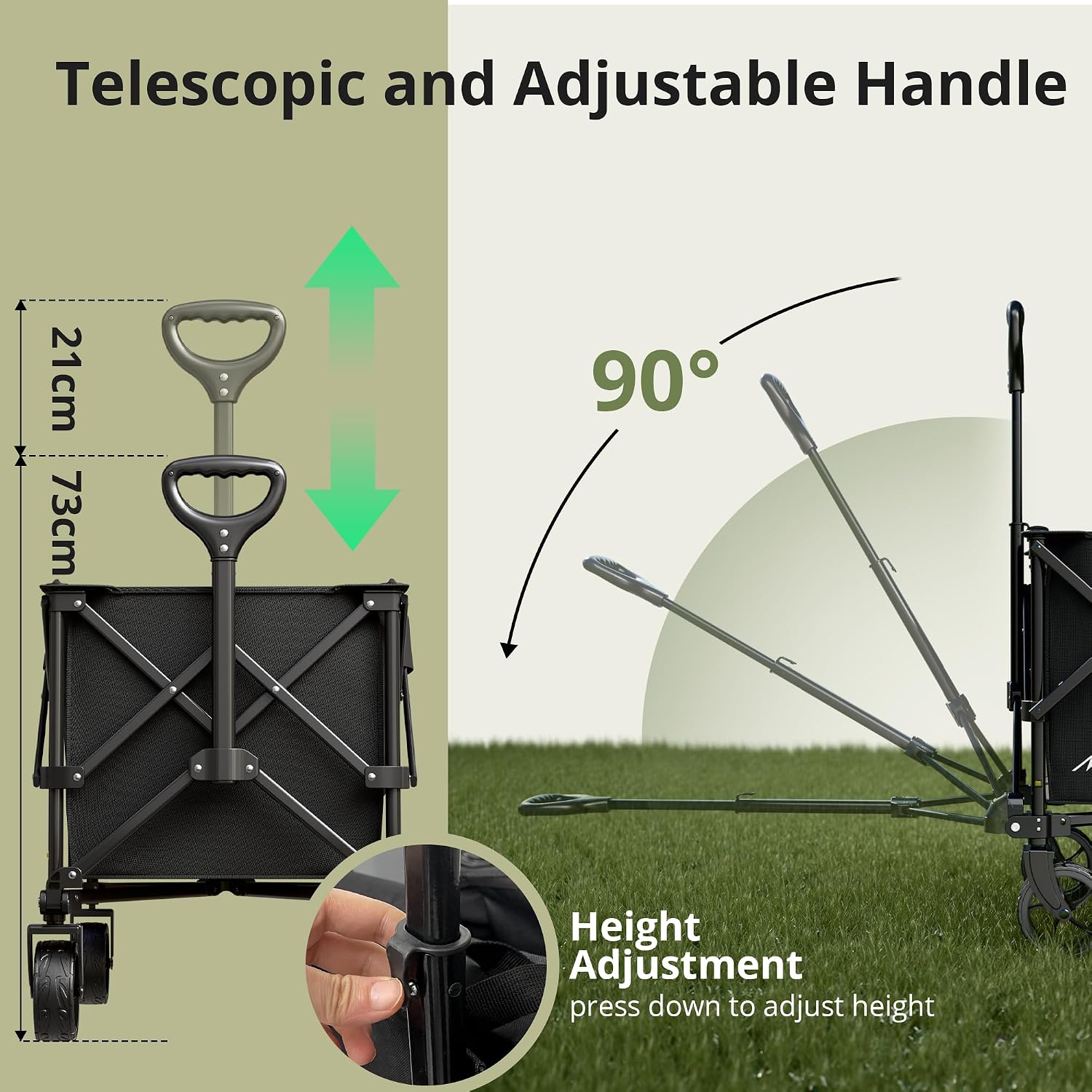 Detalle 2 de LEWANJA 140L Folding Trolley: Heavy-Duty Handcart for Everyday Hauling