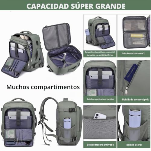 Thumbnail 3 de Mochila de cabina WENIG 40x30x20 cm (20 L) con puerto USB y compartimento para portátil de 14”