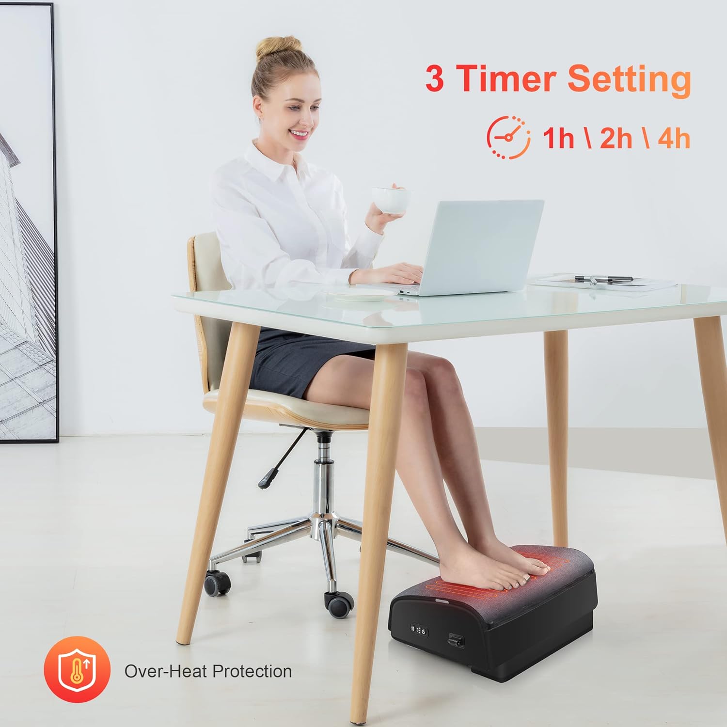Thumbnail 5 de COMFIER heated foot rest with under-desk support for home office and gaming desks