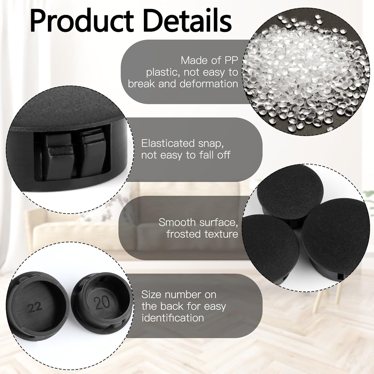 Thumbnail 2 de 150 Cover Caps for Drill Holes – 6–25 mm Plastic Hole Plugs for Cabinets, Machines and Furniture