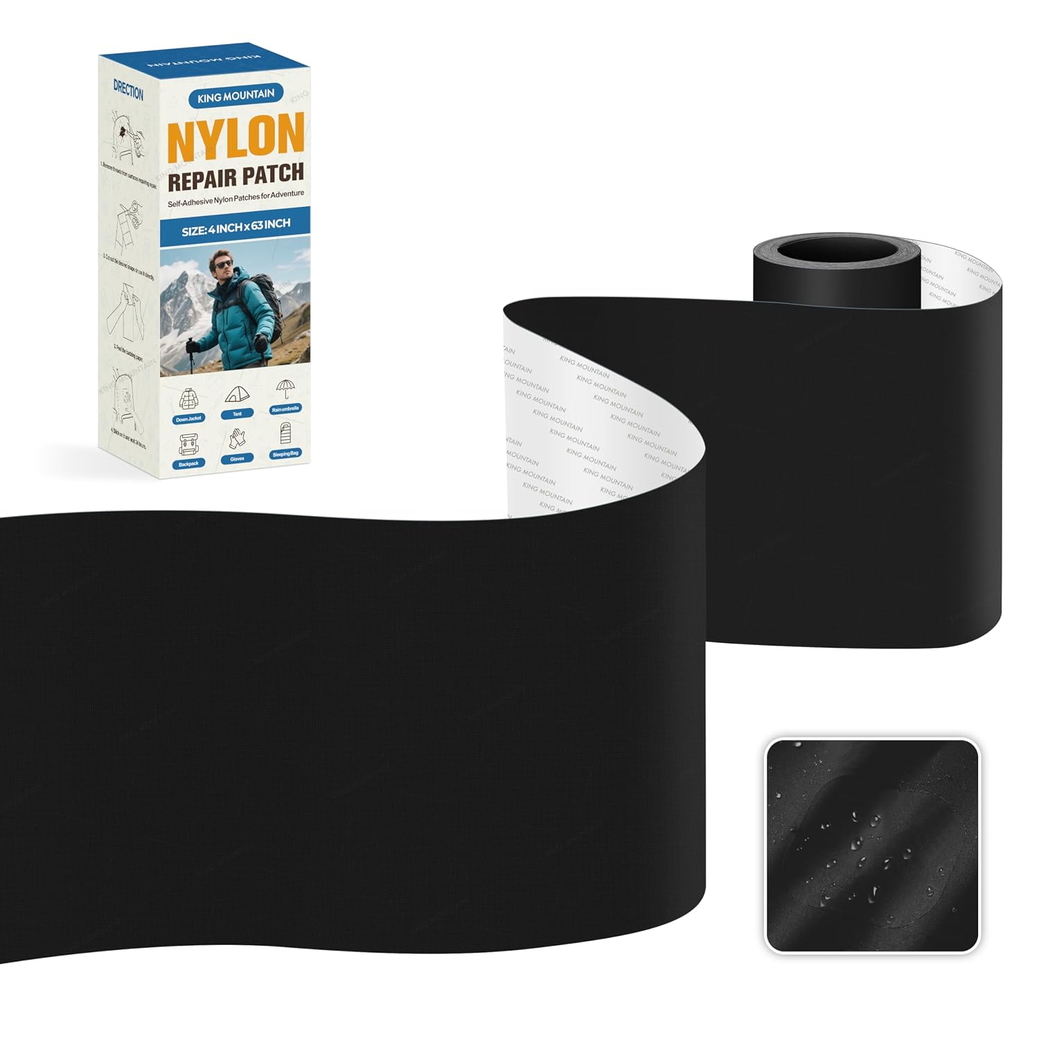 Detalle de KING MOUNTAIN Nylon Repair Tape, 4 × 63 Inches