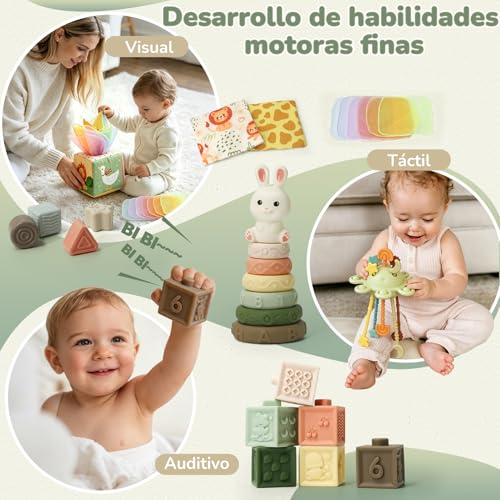 Detalle de Auezona: 5 en 1 Juguetes Montessori para Bebés 6-12 Meses – Verde