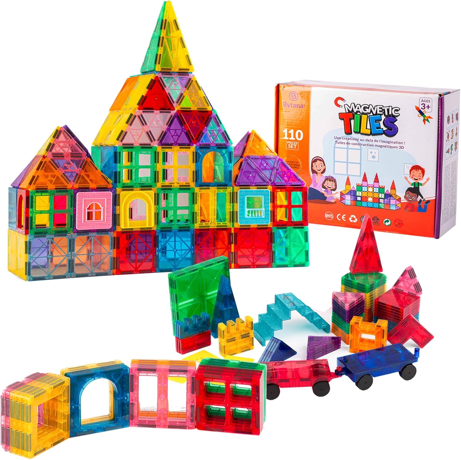 Thumbnail 6 de BYTANA Jeu de Construction Magnétique 68 Pièces – Blocs Aimantés 3D pour enfants à partir de 3 ans