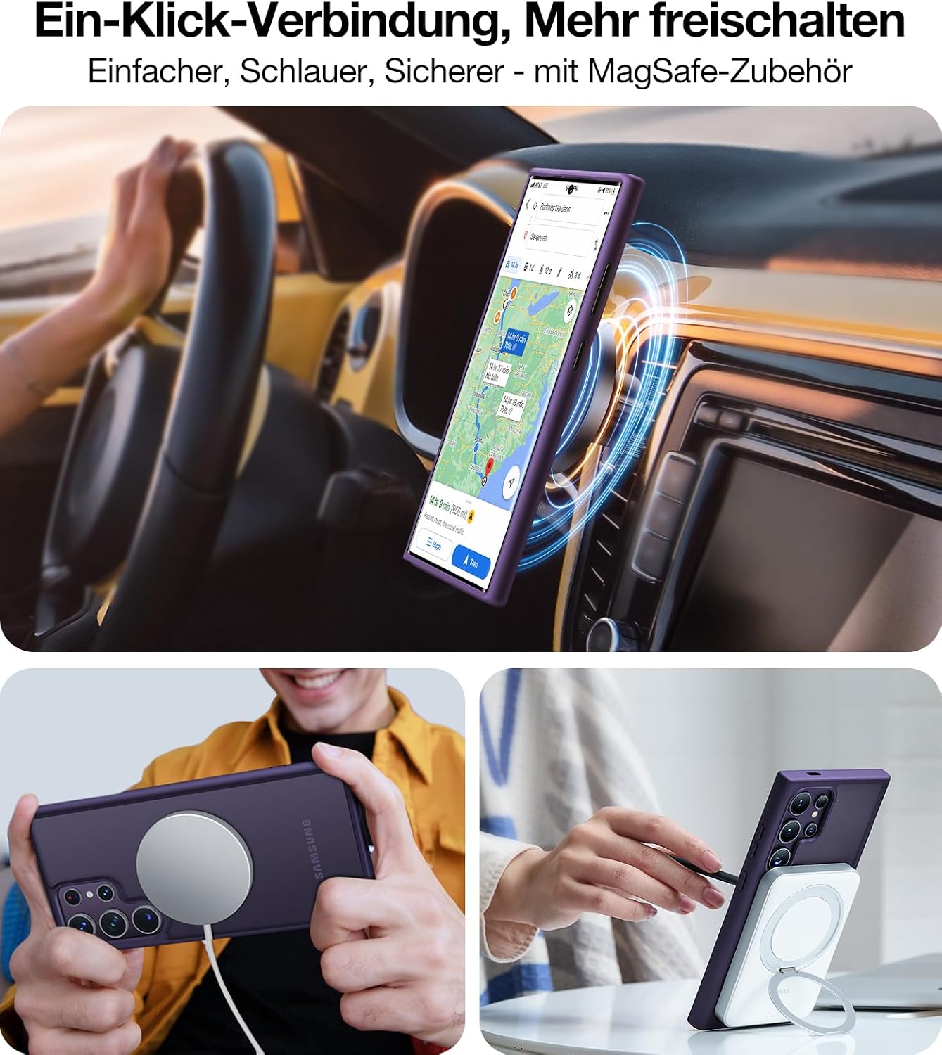 Detalle 2 de TORRAS Hülle für Samsung Galaxy S24 Ultra MagSafe – Militärschutz, 3-Schichten & Magnetkraft