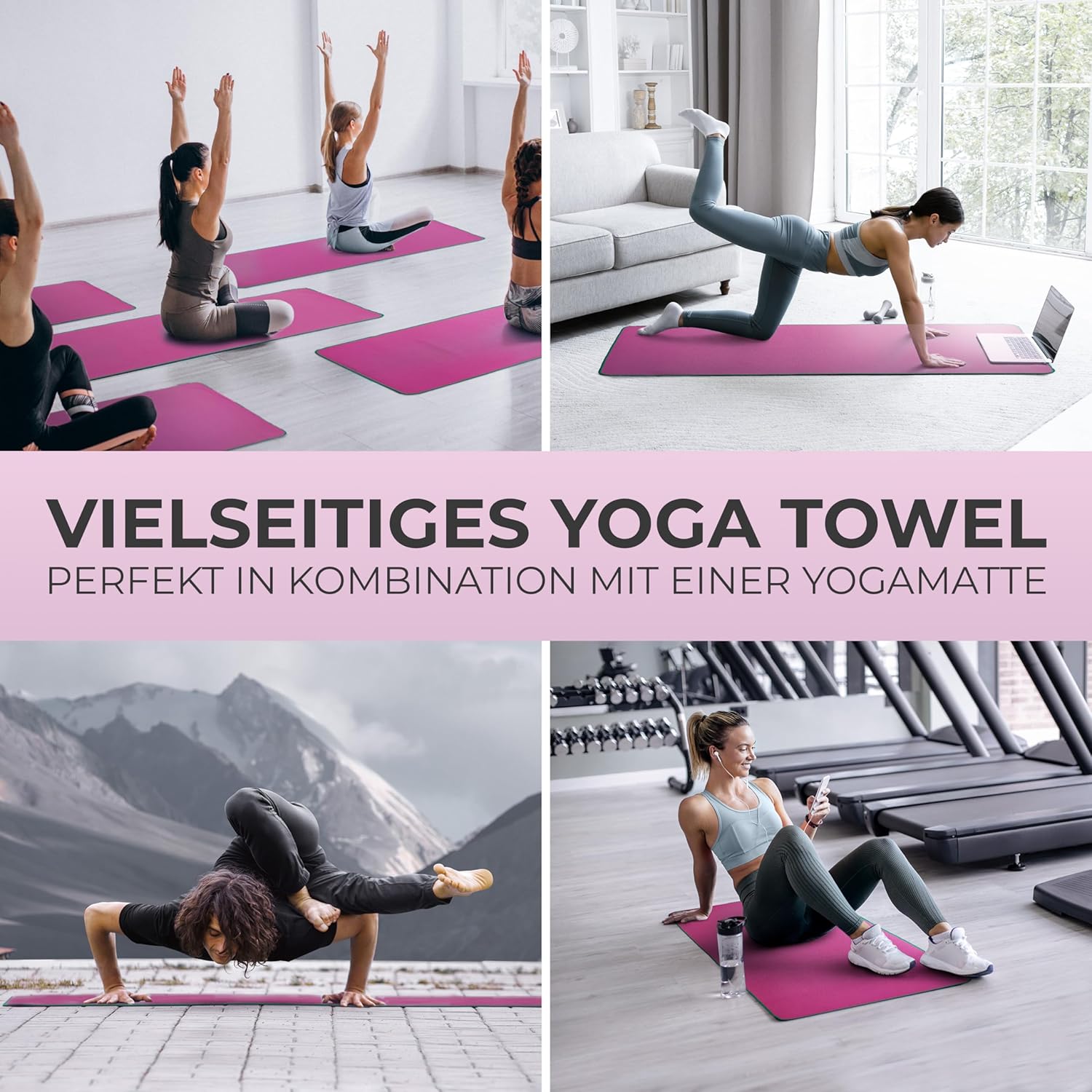 Thumbnail 4 de NirvanaShape Yoga Handtuch rutschfest (Hot-Yoga Towel) mit Antirutsch-Noppen, 185 x 63 cm