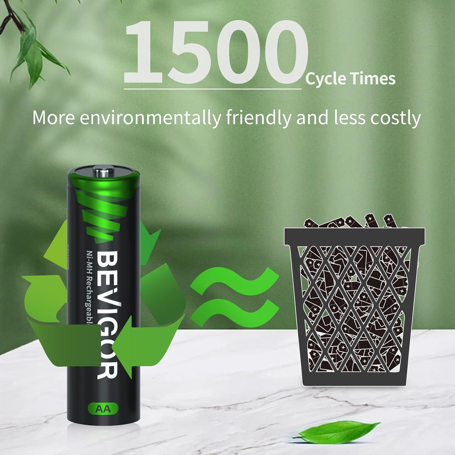 Detalle 2 de BEVIGOR AA 2800mAh rechargeable pack