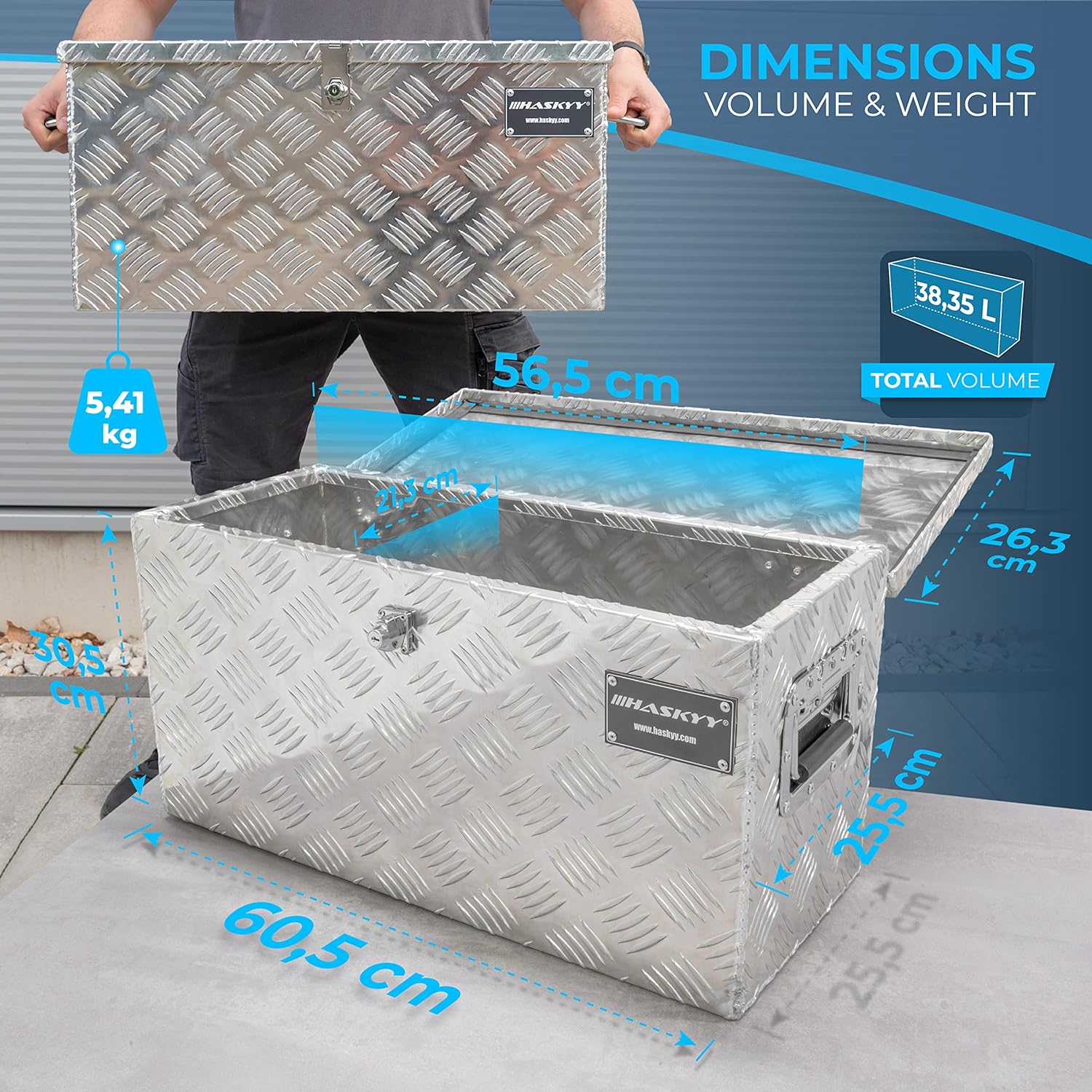 Thumbnail 1 de HASKYY Aluminium Transportbox 615x265x300 mm