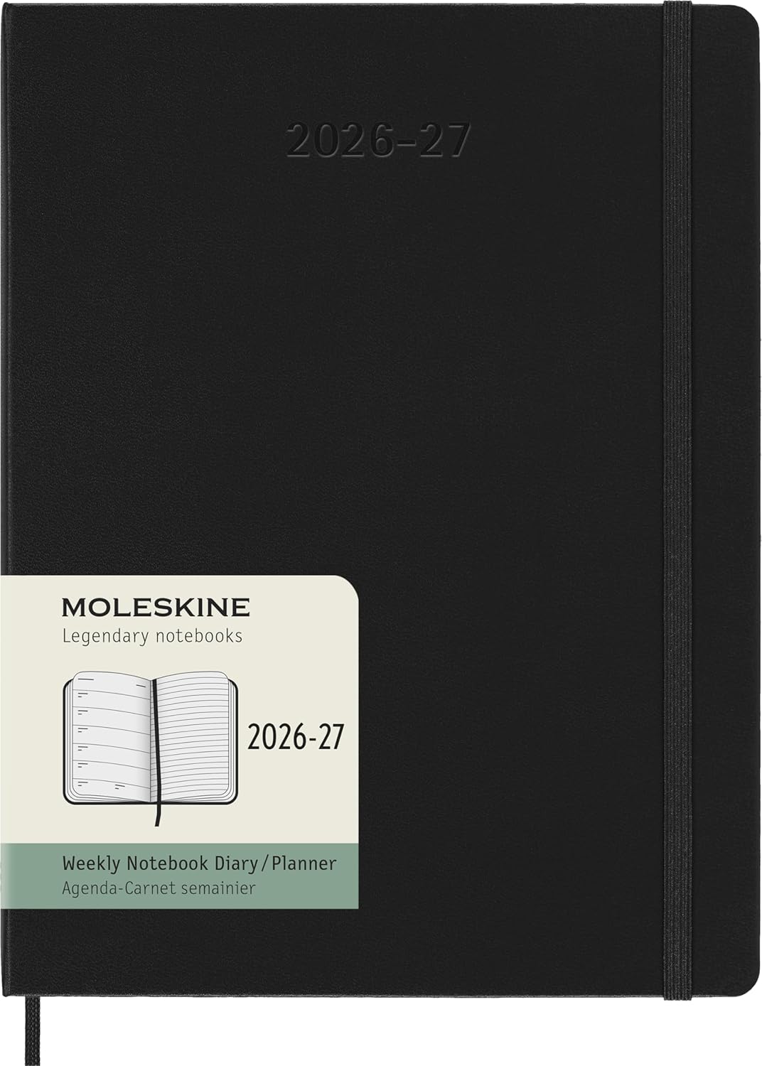 Detalle de Moleskine DHB18WN4Y27 weekplanner 2026-2027, XL 19 x 25 cm, zwart
