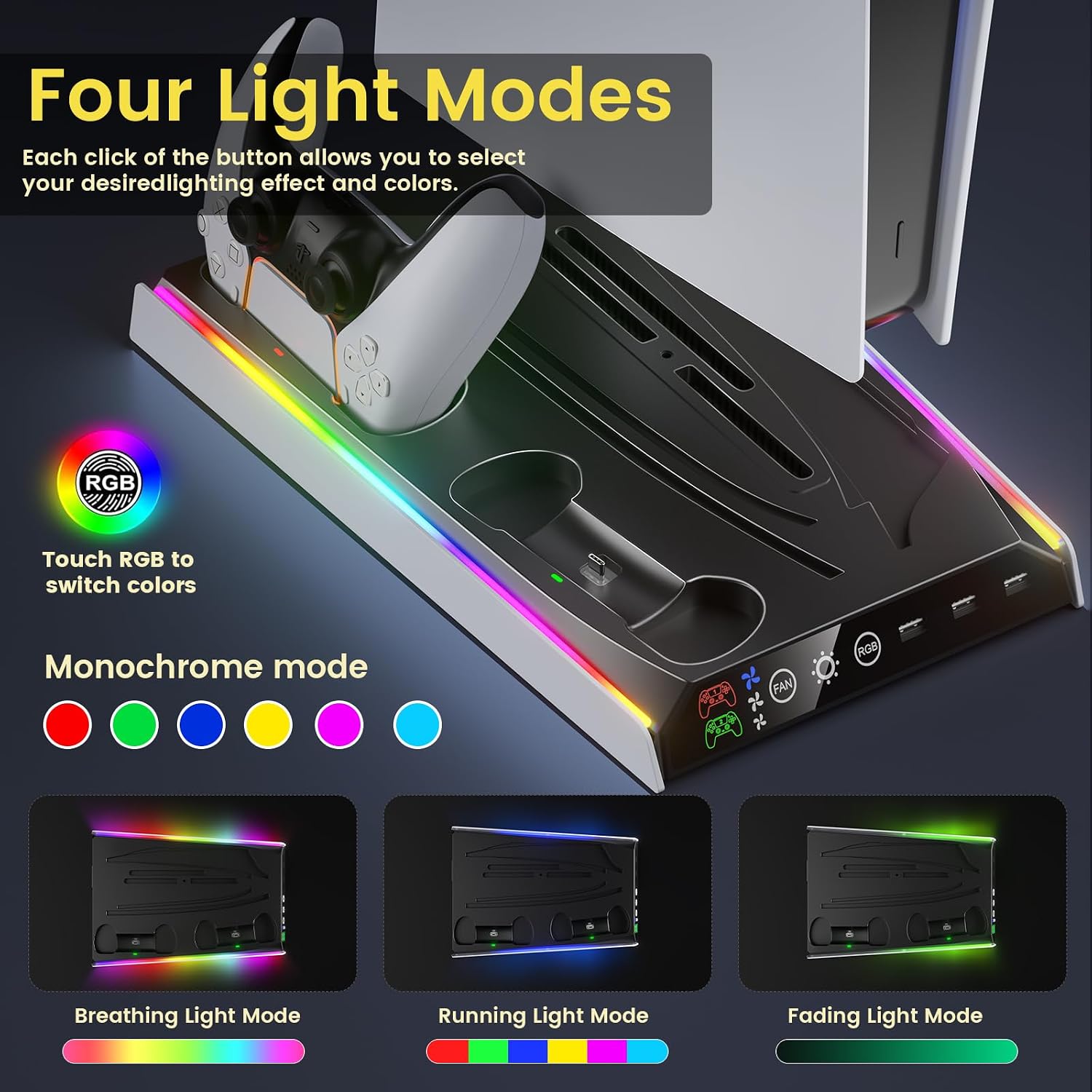 Detalle de Fenolical Supporto PS5 Slim con Ventola 3 livelli