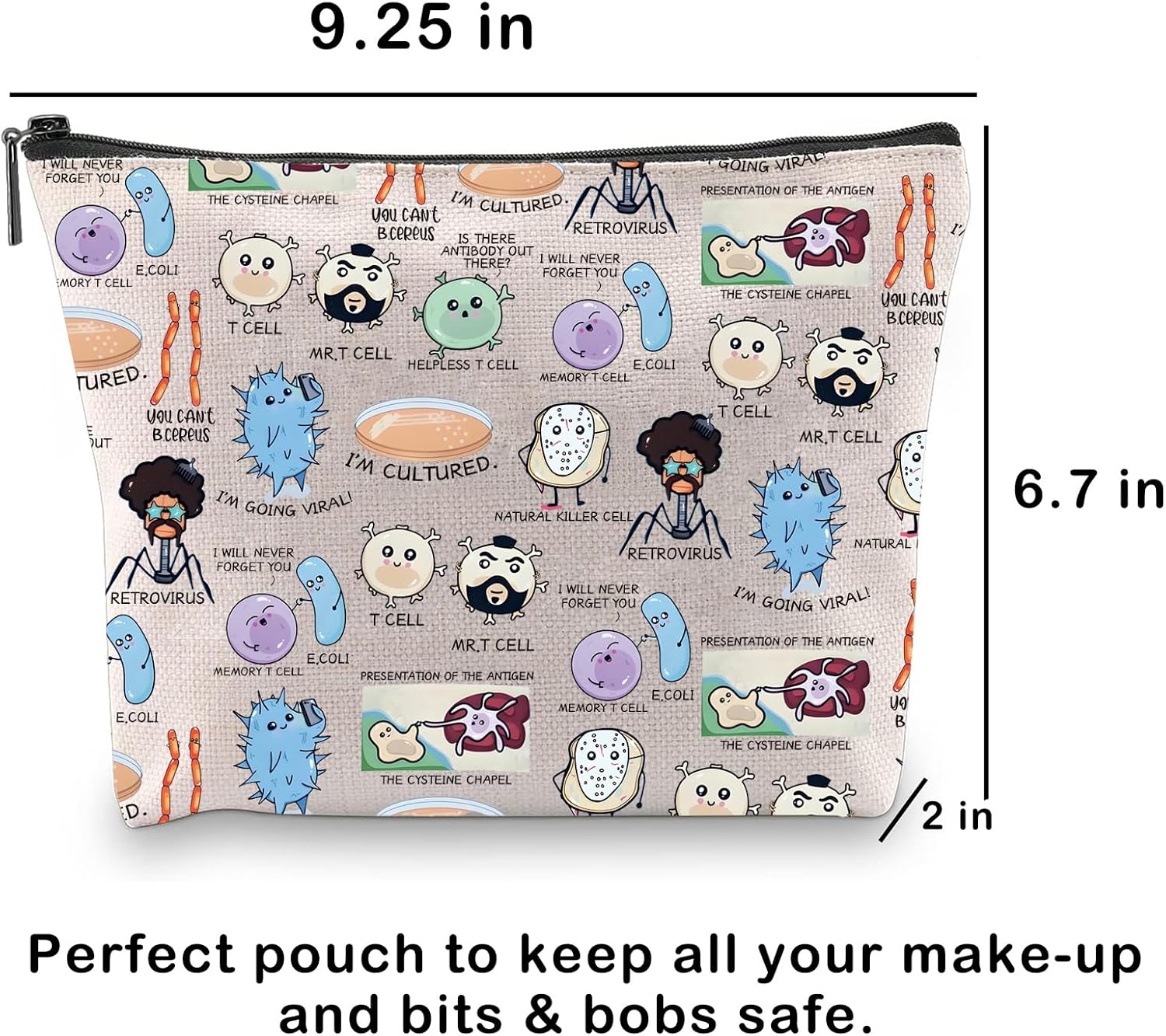 Thumbnail 1 de Funny Science Pun Gift — Powerhouse of The Cell Cosmetic Bag 🧪