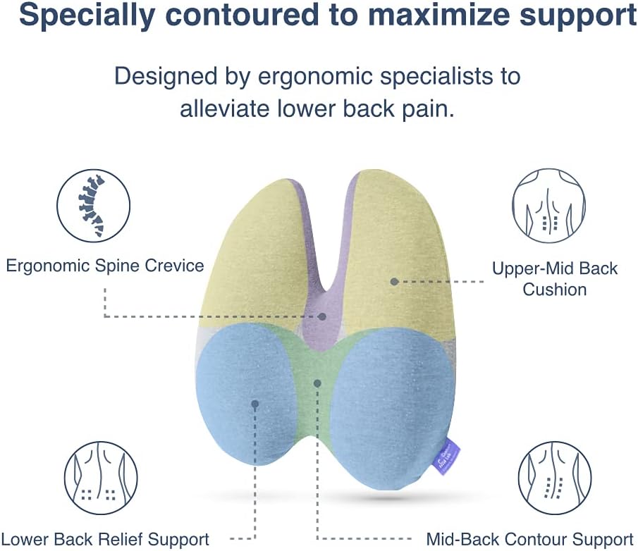 Thumbnail 2 de C CUSHION LAB Extra Dense Lumbar Pillow: Patent Multi-Region Back Support for Lower Back Pain Relief