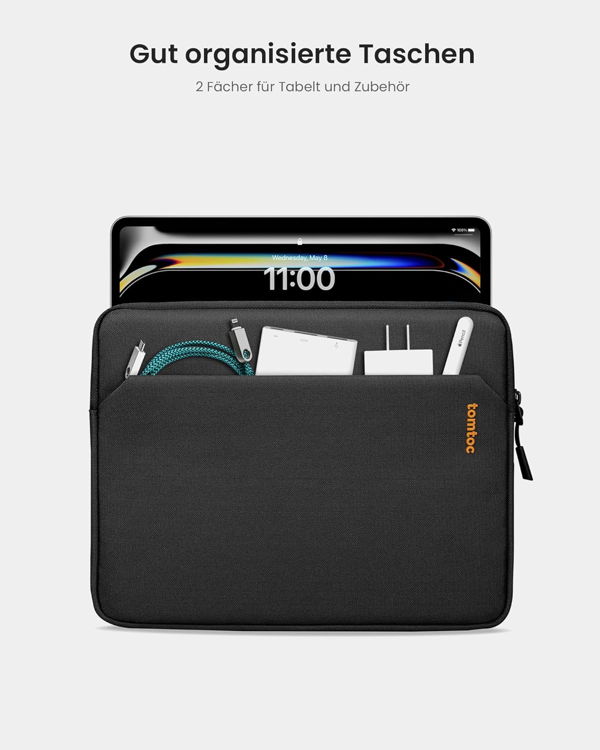 Detalle 2 de tomtoc Slim Tablet Tasche 11 Zoll