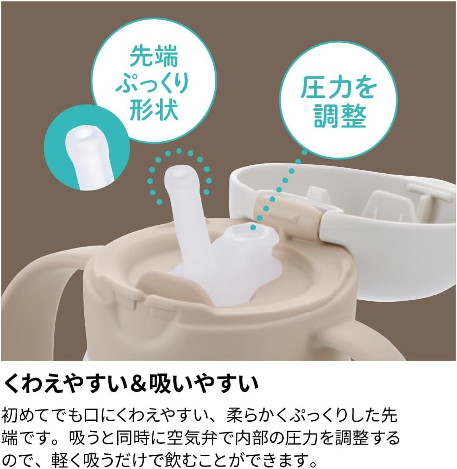 Detalle de リッチェル トライ もれないストローマグR 120763 チューリップ 270mL ハンドル付き