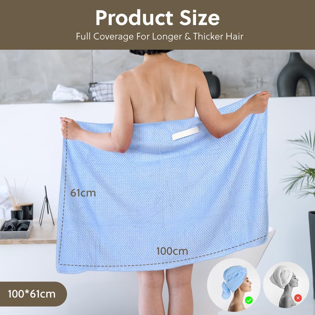 Thumbnail 1 de AOOWU Asciugamano capelli 100×61 cm 🧖♀️