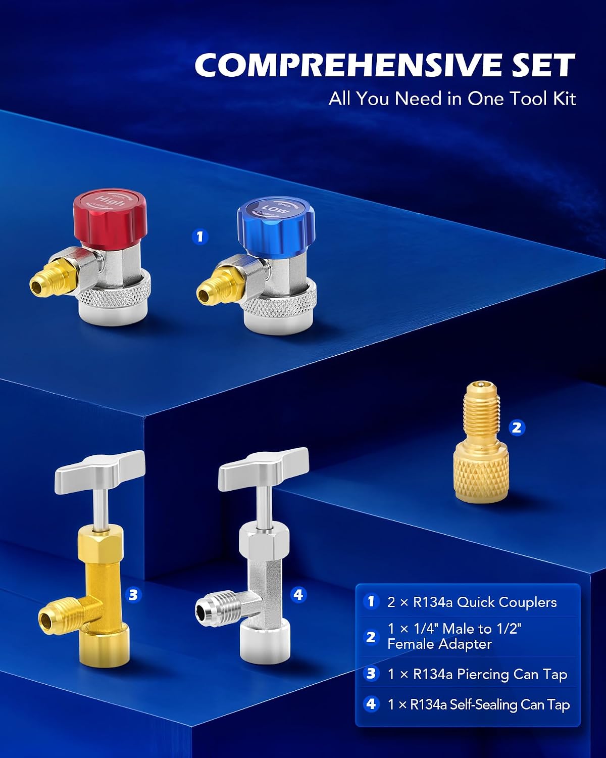 Detalle de Orion Motor Tech AC Gauges: 3-Way Manifold with R134a/R12/R502 Compatibility