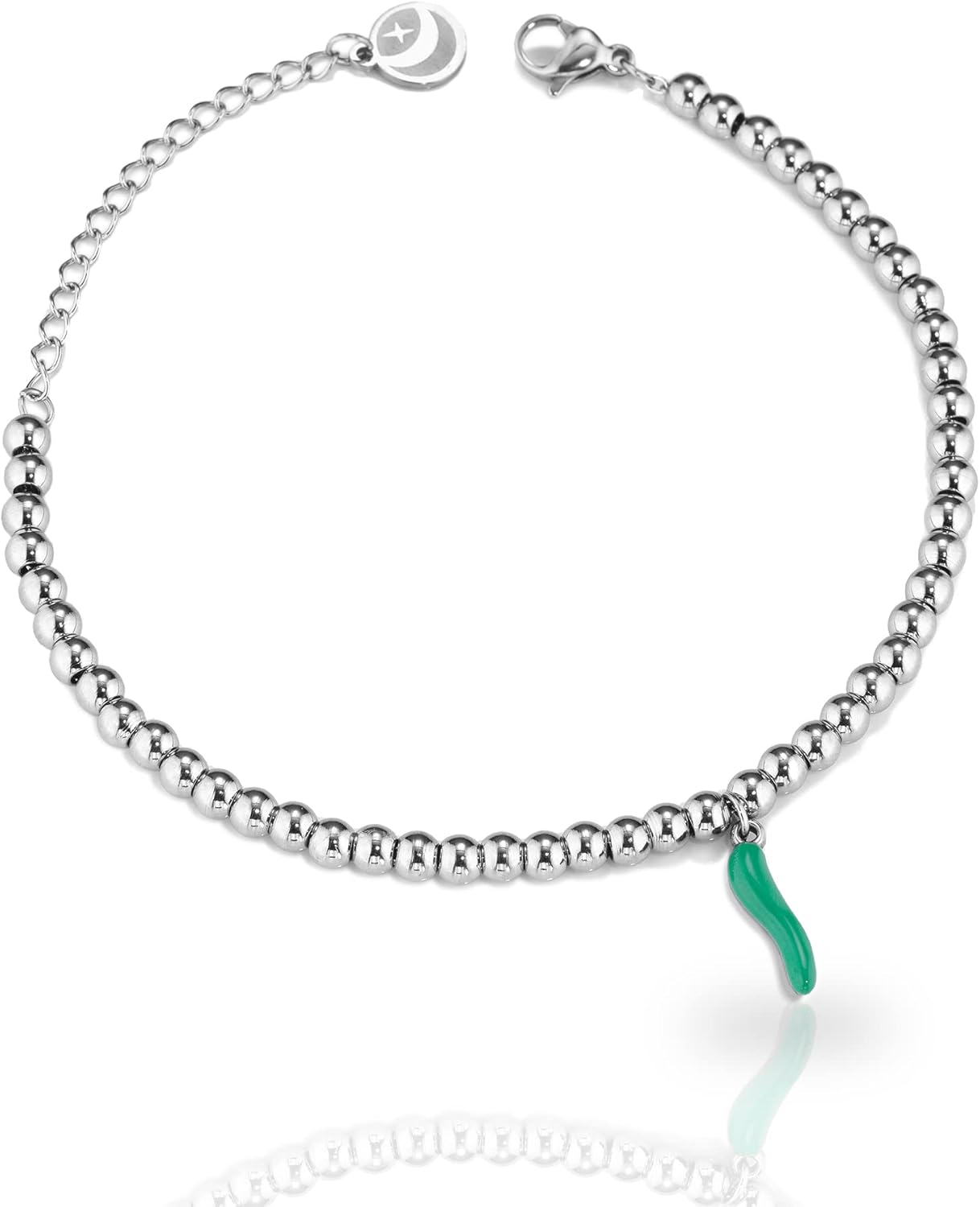 Thumbnail 6 de inSCINTILLE Bracelet Femme avec Sphères en Acier Inoxydable et Corne Porte-Bonheur